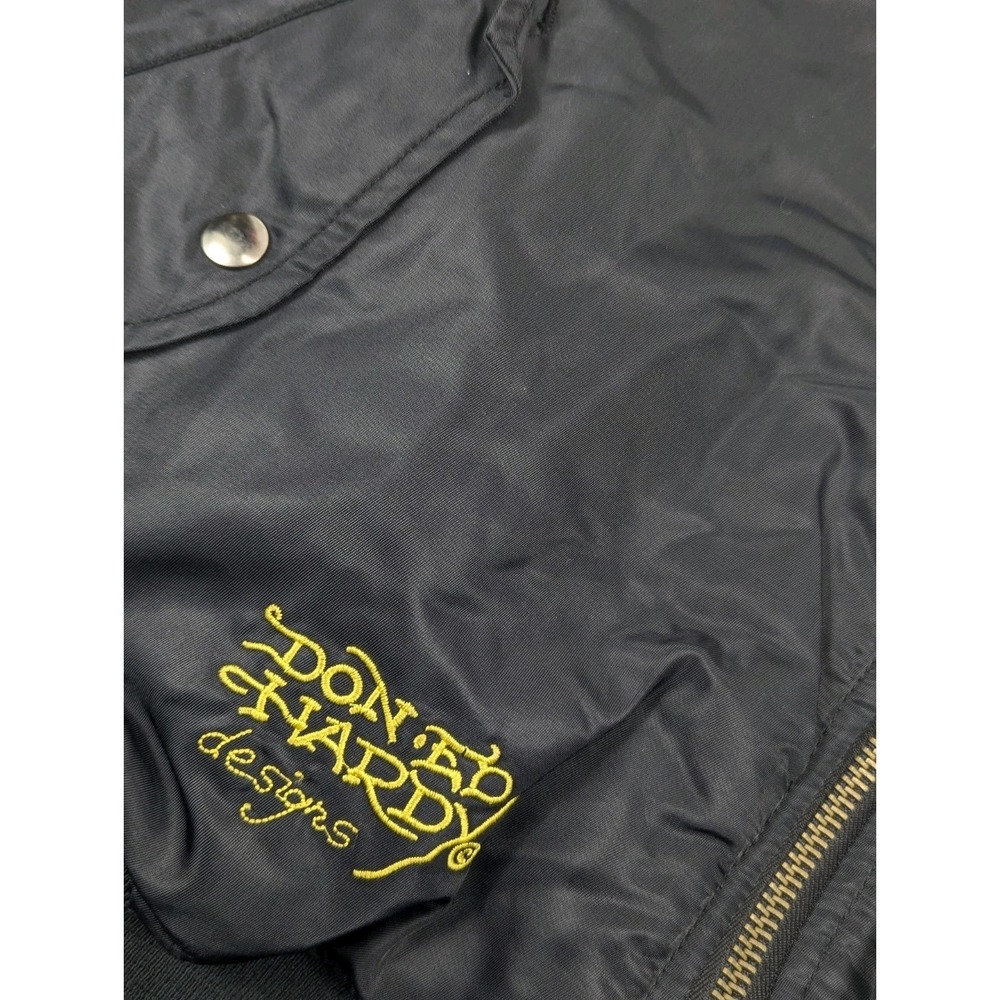Ed Hardy Bomber Jacket Black Tattoo Patch Dragon Mens‎ Large - Picture 14 of 16